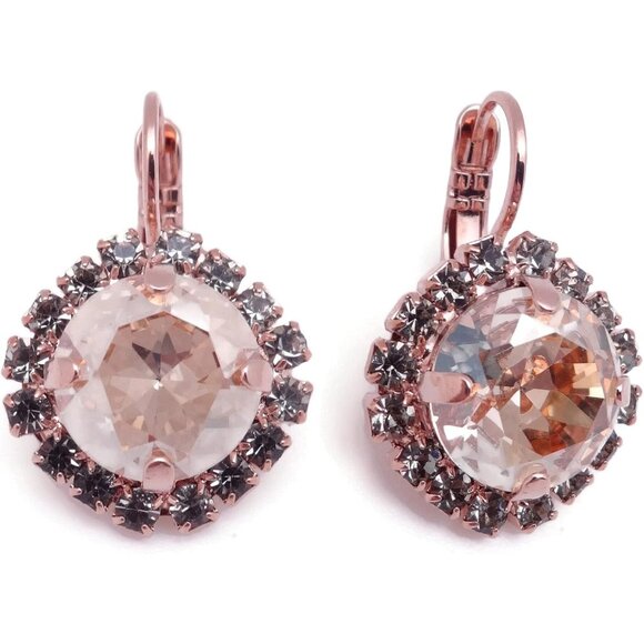 Mariana Jewelry - Mariana Earl Grey Rose Gold Earrings in Golden Shadow with Grey Border 1132 NWT